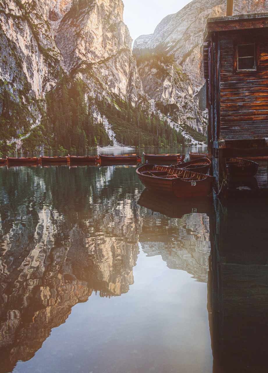 SCENIC VIEW OF LAKE AGAINST MOUNTAINS