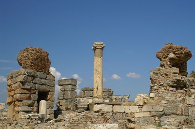 Old ruins of temple against clear sky