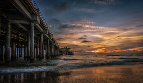 Scenic view of sea against sky at sunset