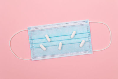 High angle view of information sign on table