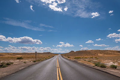 Empty road along landscape