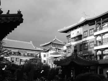 Low angle view of temple against sky