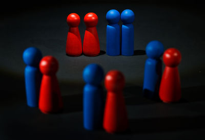 Tokens arranged on table