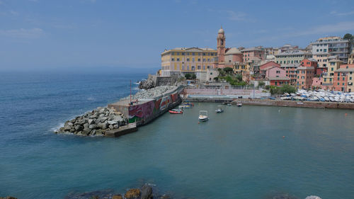 The small harbor of nervi in genoa, liguria, italy.