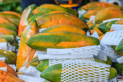 Close-up of fruits for sale at market stall