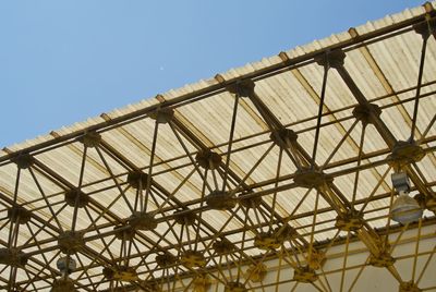 Low angle view of built structure against blue sky