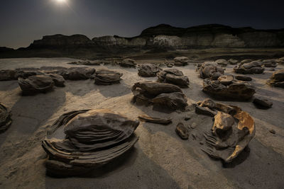 Wild rock formations in the desert wilderness of new mexico at n