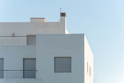 Low angle view of building against clear sky