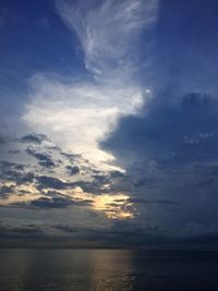 Scenic view of sea against sky at sunset