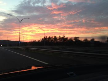 View of road at sunset