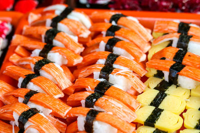 Full frame shot of sushi