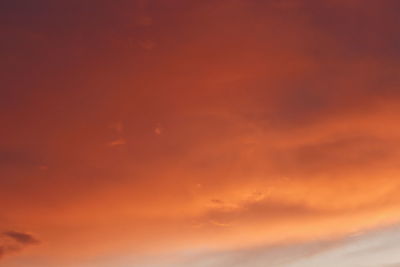 Low angle view of orange sky