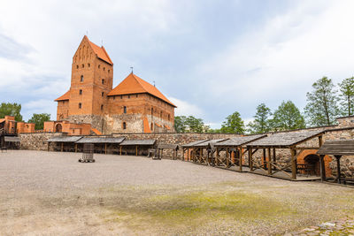 Courtyard of trakai castle. trakai, lithuania 10 june 2022