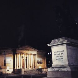 Illuminated built structure at night