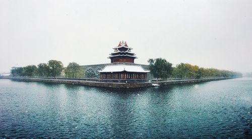 Reflection of built structures in water