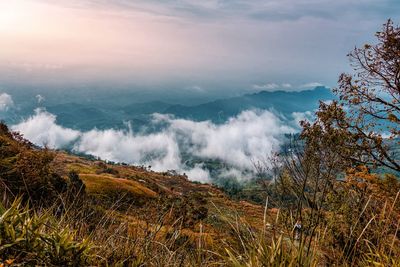 Scenic view of mountains against sky