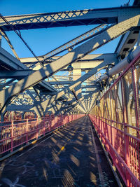 View of bridge against blue sky