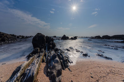 Panoramic view of beach against sky