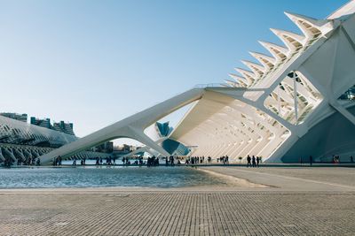 View of buildings against clear sky