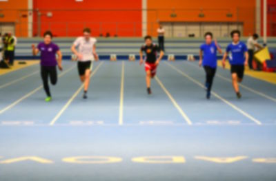 Group of people playing soccer