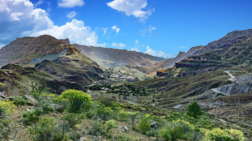 Low angle view of mountain against sky