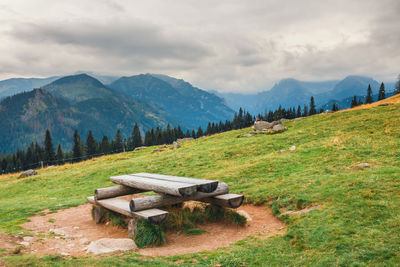 Scenic view of mountains against sky