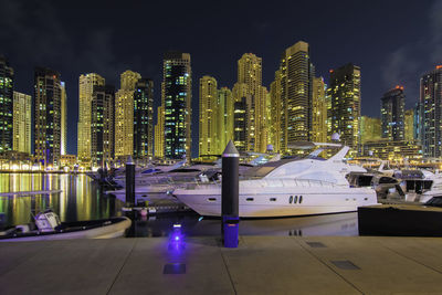 Illuminated cityscape at night