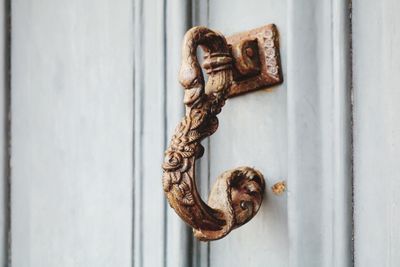 Close-up of rusty door handle