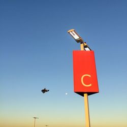 Bird flying against clear sky
