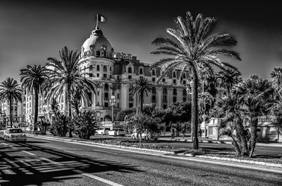 The famous promenade des anglais and hôtel negresco in nice, france