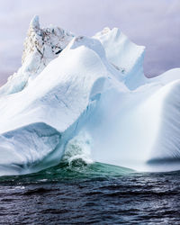 A close up of an iceberg in the gulf of st lawrence, canada. 