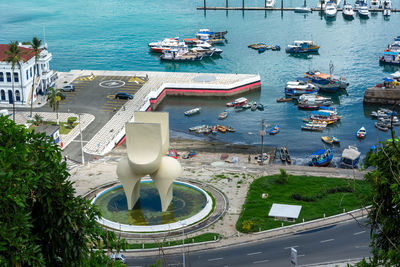 View from the top of baía de todos os santos in the historic center of the city of salvador, bahia.