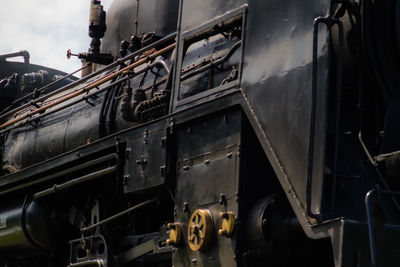 Lo angle view of steam train