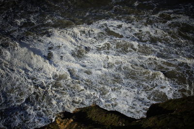 High angle view of sea waves