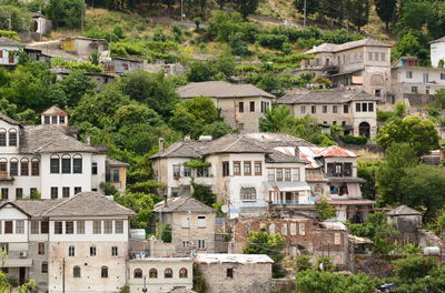 Residential area in gjirokaster. albania