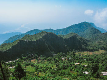 Scenic view of mountains against sky