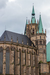 Wide angle view of the cathedral in erfurt, thuringia