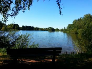 Empty bench in park