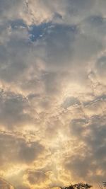 Low angle view of clouds in sky during sunset