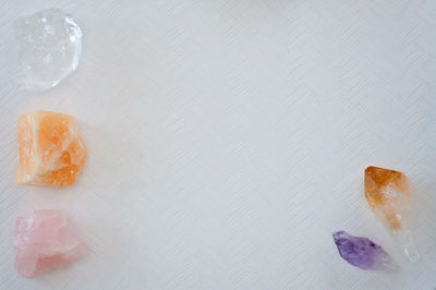 High angle view of ice cream on table