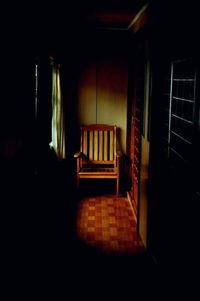 Interior of empty dark room