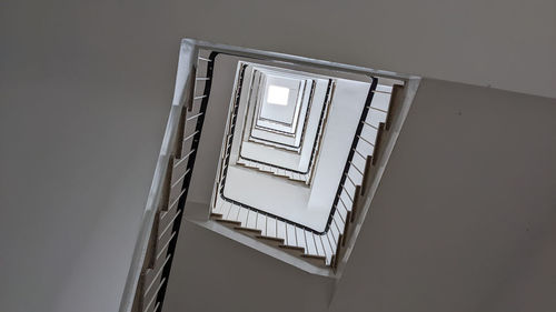 Low angle view of spiral staircase