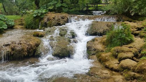 Scenic view of waterfall