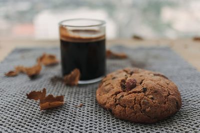 Close-up of cookies on table