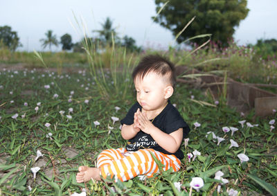 Boy on field