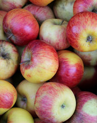 Full frame shot of apples for sale at market stall