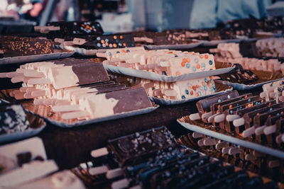 High angle view of food on table