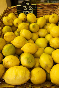 Close-up of fruits for sale at market stall