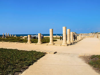 Caesarea maritima against sky on sunny day