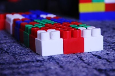 Close-up of toys on table